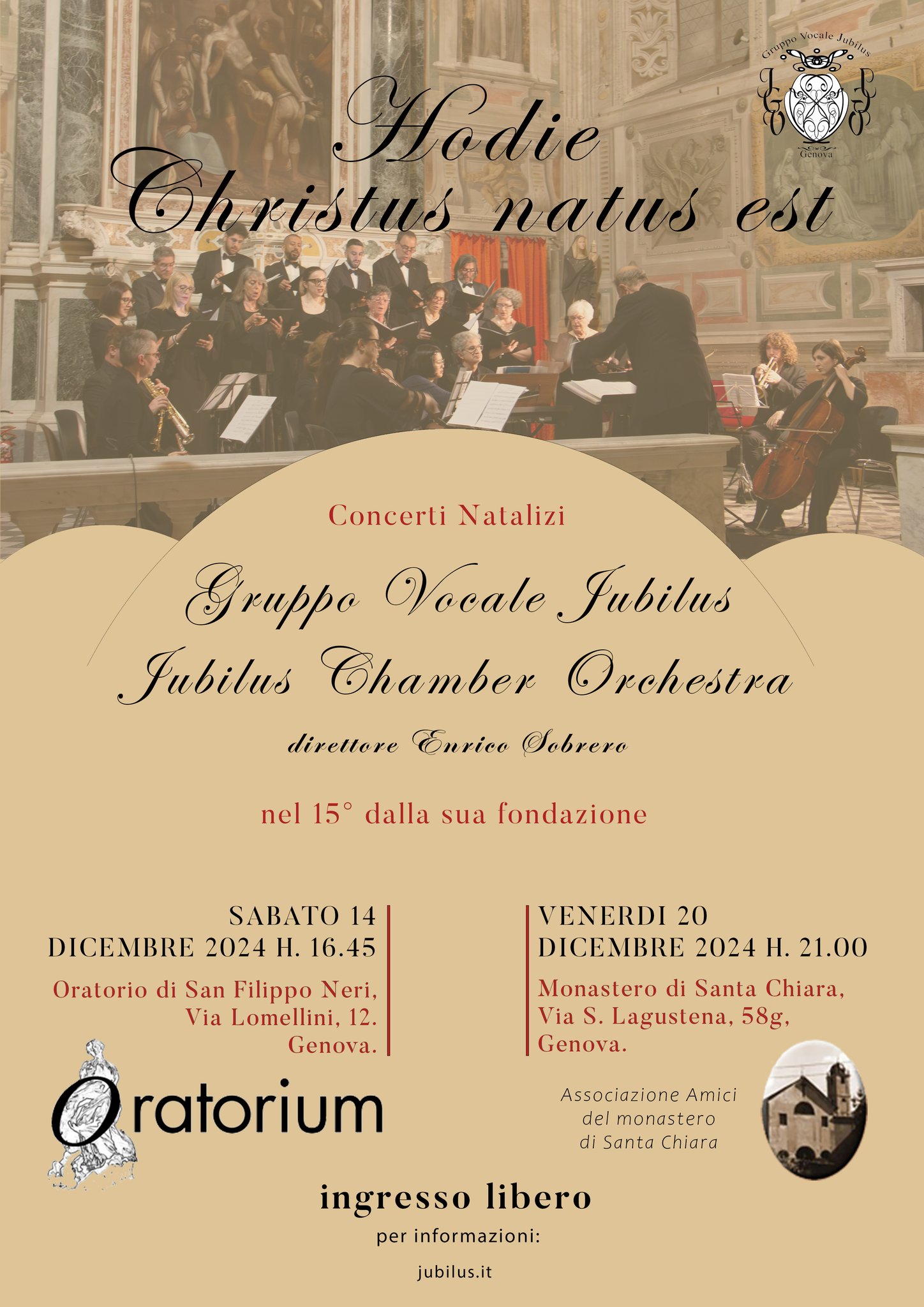 20 Dicembre 2024 - Gran Concerto di Natale in santa  Chiara (Genova)