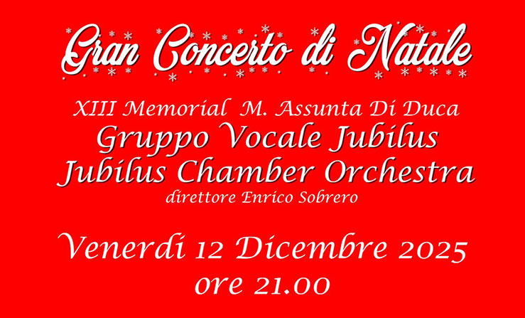 Locandina Gran Concerto di Natale 2025 - Jubilus
